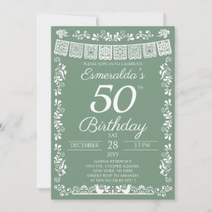 Convite de Aniversário de 50 anos Festa Mexicana V