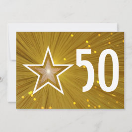 Convite de aniversário de '50' anos Gold Star