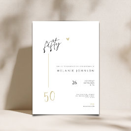 Convite de Aniversário de 50 anos Minimal Moderno