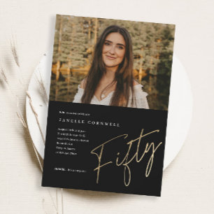 Convite de Aniversário de 50 anos Minimalista com 