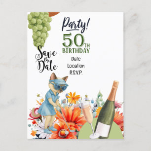 Convite de aniversário de 50 anos para guardar a d