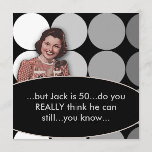 Convite de Aniversário de 50 anos Retro para Homen