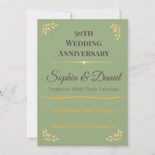 Convite de Aniversário de 50 Anos Romantismo Ele
