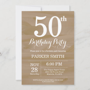 Convite de Aniversário de 50 anos Rústico