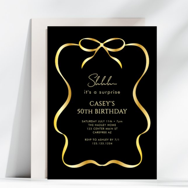 Convite de Aniversário de 50 anos Surpresa com Laç (Criador carregado)