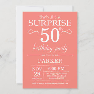 Convite de Aniversário de 50 anos Surpresa Coral