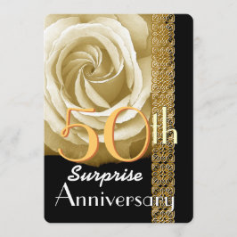 Convite de Aniversário de 50 anos SURPRESA Rosa V0