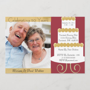 Convite de Aniversário de 50 Anos Únicos Com Foto 