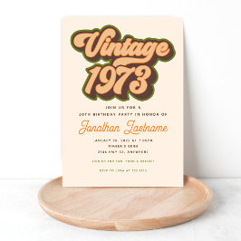 Convite de Aniversário de 50 anos Vintage 1973