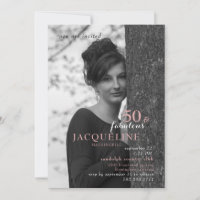 Convite de Aniversário de 50 & Fabuloso com Foto M