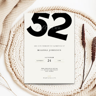 Convite de Aniversário de 52 anos Minimalista - Ti