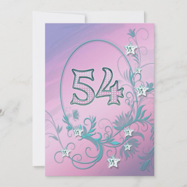 Convite de aniversário de 54 anos (Frente)