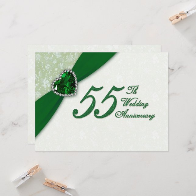 Convite de Aniversário de 55 Anos de Casamento Dam (Frente/Verso In Situ)