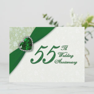 Convite de Aniversário de 55 Anos de Casamento em 