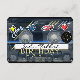 Convite de Aniversário de 55 anos Retro T3 Fita de