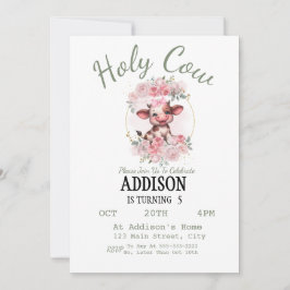 Convite de Aniversário de 5 anos da Menina Vaca Sa