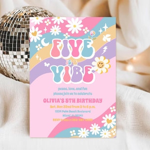 Convite de Aniversário de 5 anos da Retro Daisy
