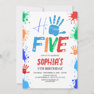 Convite de Aniversário de 5 anos Hi-five High Five