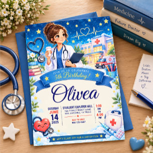 Convite de Aniversário de 5 anos Tema Médico Fofin