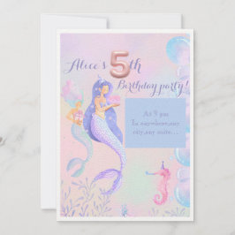 Convite de aniversário de 5 de Mermaids
