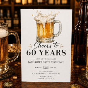Convite de Aniversário de 60 Anos Cheers