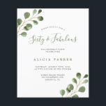Convite de aniversário de 60 anos com orçamento el<br><div class="desc">Convite exclusivo de aniversário de sessenta anos, "Sixty and Fabulous", com aquarela rústica moderna e folhagem verde de eucalipto, com ORÇAMENTO acessível. POR FAVOR, LEIA ISSO ANTES DE COMPRAR! Este é um cartão com orçamento acessível impresso em uma folha de papel (cada folha tem um cartão). Para a melhor relação...</div>