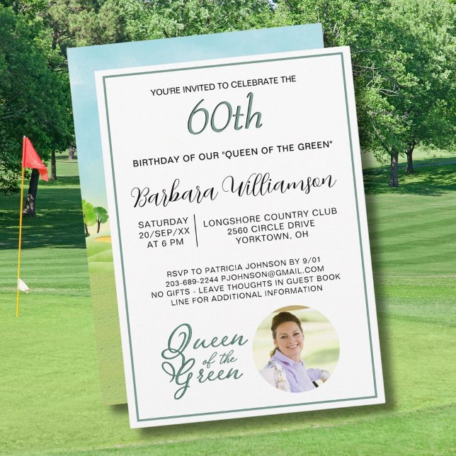 Convite de Aniversário de 60 anos com Tema de Golf (Criador carregado)