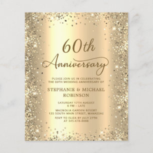 Convite de Aniversário de 60 Anos de Casamento Bud