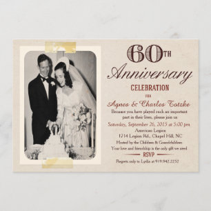 Convite de Aniversário de 60 Anos de Casamento - F