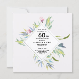 Convite de Aniversário de 60 Anos de Casamento na 