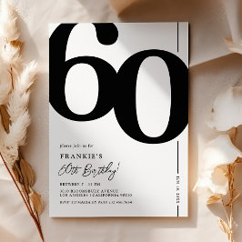 Convite de Aniversário de 60 Anos Elegant Sixty