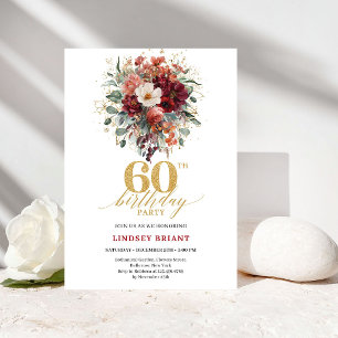 Convite de Aniversário de 60 anos em Dourado de Ou