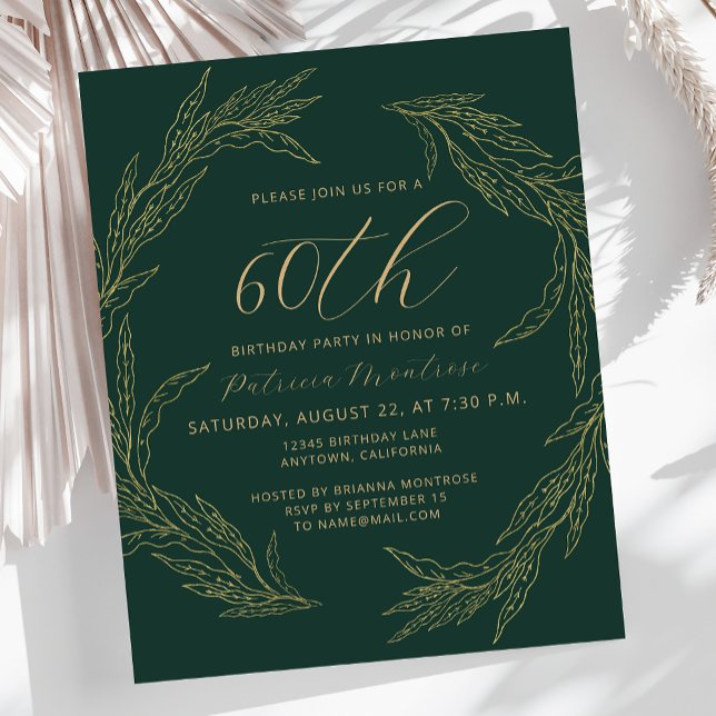 Convite de Aniversário de 60 anos Emerald Green Go (Criador carregado)