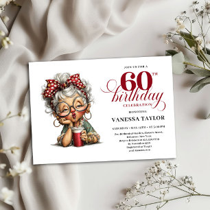 Convite de Aniversário de 60 Anos Engraçado Design