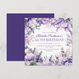 Convite de Aniversário de 60 anos Floral em Aguare
