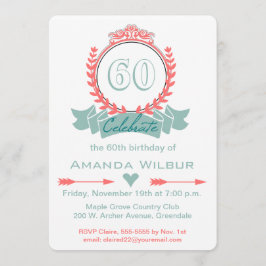 Convite de Aniversário de 60 anos Modern Chevron C