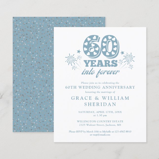 Convite de Aniversário de 60 Anos Orçamento para S (Frente/Verso)