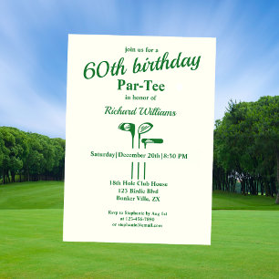 Convite de Aniversário de 60 Anos Par-Tee com Tema