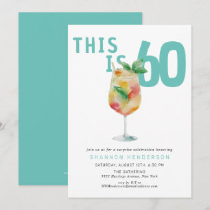 Convite de Aniversário de 60 anos para Festa com B