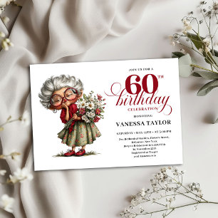 Convite de Aniversário de 60 Anos para Senhora Eng
