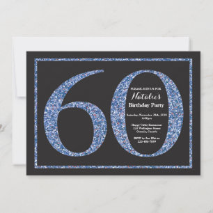 Convite de Aniversário de 60 anos Quadro Negro Bri