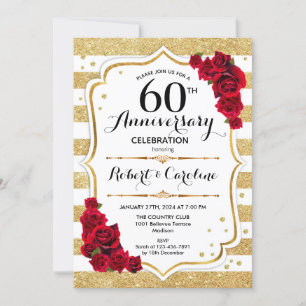 Convite de Aniversário de 60 anos - Rosas Brancas 