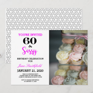 Convite de Aniversário de 60 Anos Sixty And Sassy