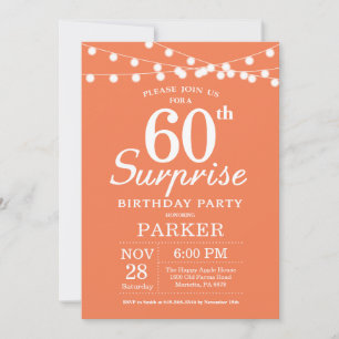 Convite de Aniversário de 60 anos Surpresa Coral
