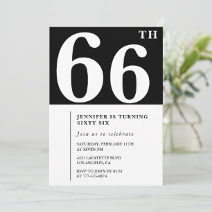 Convite de aniversário de 66 anos feminino Elegant
