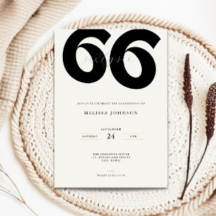 Convite de Aniversário de 66 anos Minimalista - Ti