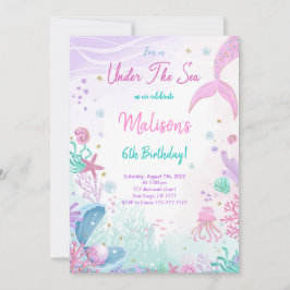 Convite de Aniversário de 6 anos de Sereia