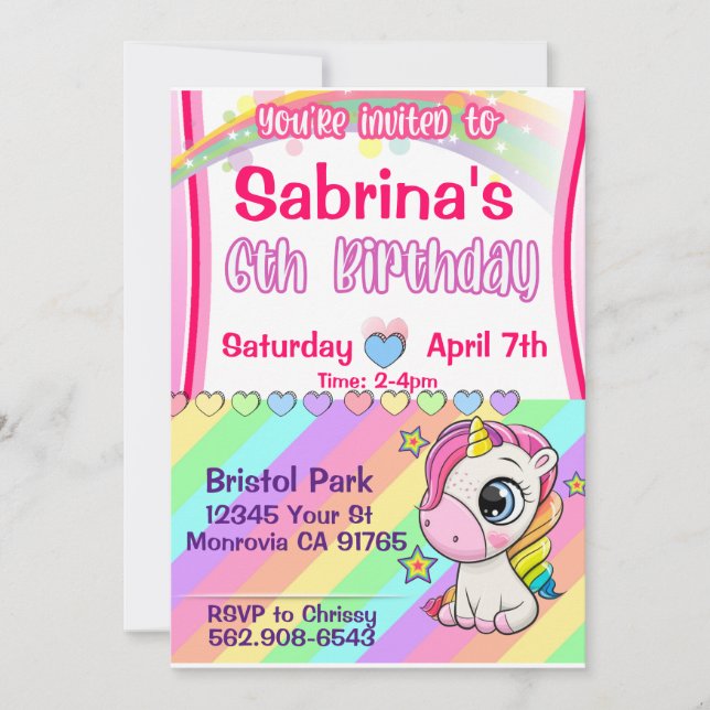 Convite de aniversário de 6 anos do adorável bebê  (Frente)