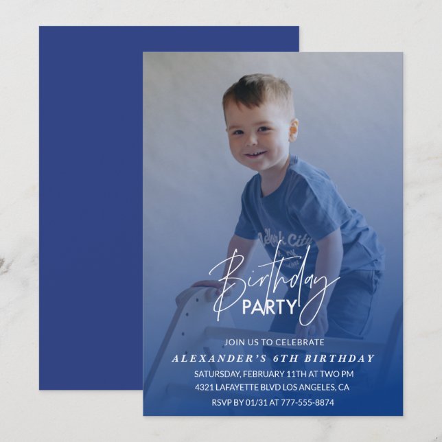 convite de aniversário de 6 anos Festa de aniversá (Frente/Verso)