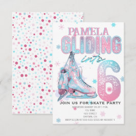 Convite de aniversário de 6 de patinação